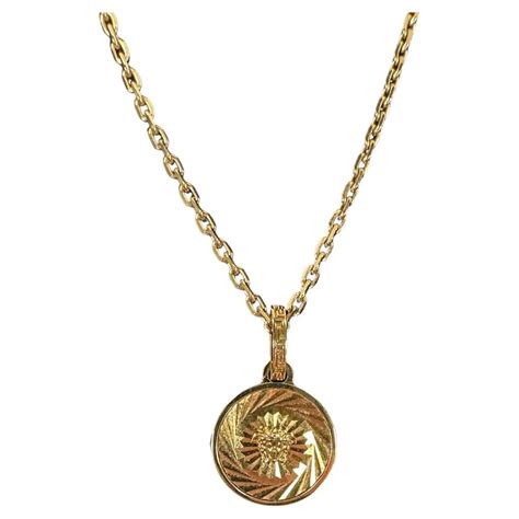 versace necklace 18k gold|14k gold versace pendant.